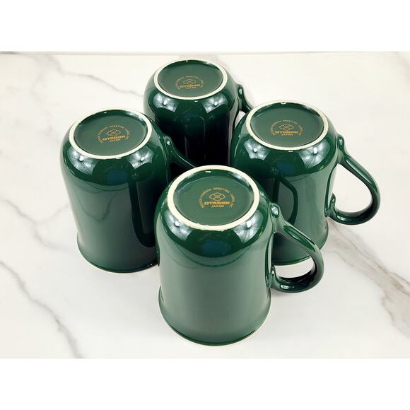 Otagiri Mallard Duck Coffee Mug Teacup 9oz Green Gold Trim Gibson 4" Japan x4 - Picture 13 of 16